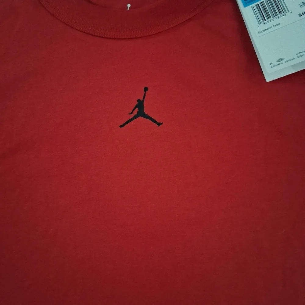 Jordan Sport Men’s Red Crew Short-Sleeve T-Shirt with Black Jumpman